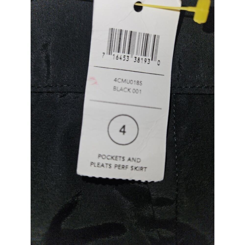 NWT! Kate Spade Saturday Black Mini Skirt Sz4 Pockets & Pleats Perforated Cotton - Picture 8 of 10